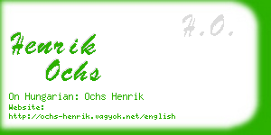 henrik ochs business card